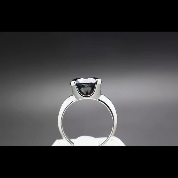 $1,805 Appraised Black Diamond Ring In 925 Silver - Picture 4 of 5